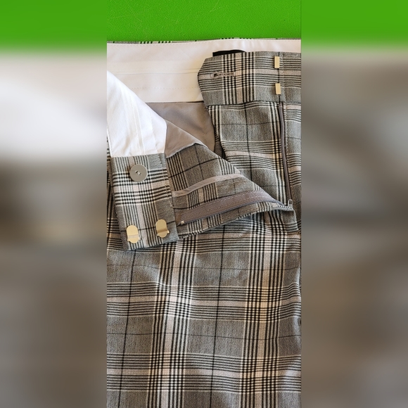 LOFT Marisa Light Grey Plaid Trousers - Picture 7 of 8